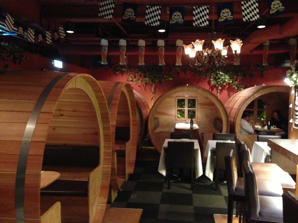 Barrels of fun downstairs.