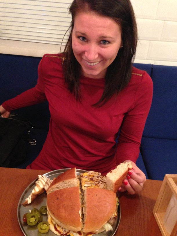 Heidi's face sums up our feelings about this "cheeseburger".